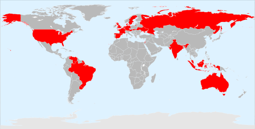 Global spread of applications World map highlighting the countries we got applications from
